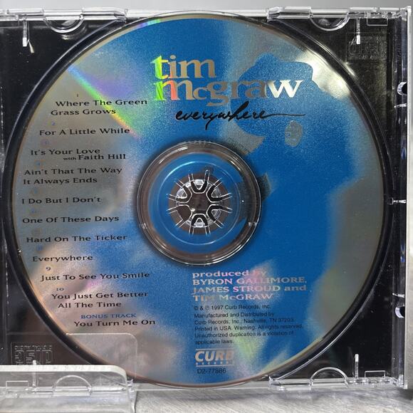 Tim McGraw Everywhere CD 1997 Curb Country - Picture 4 of 5